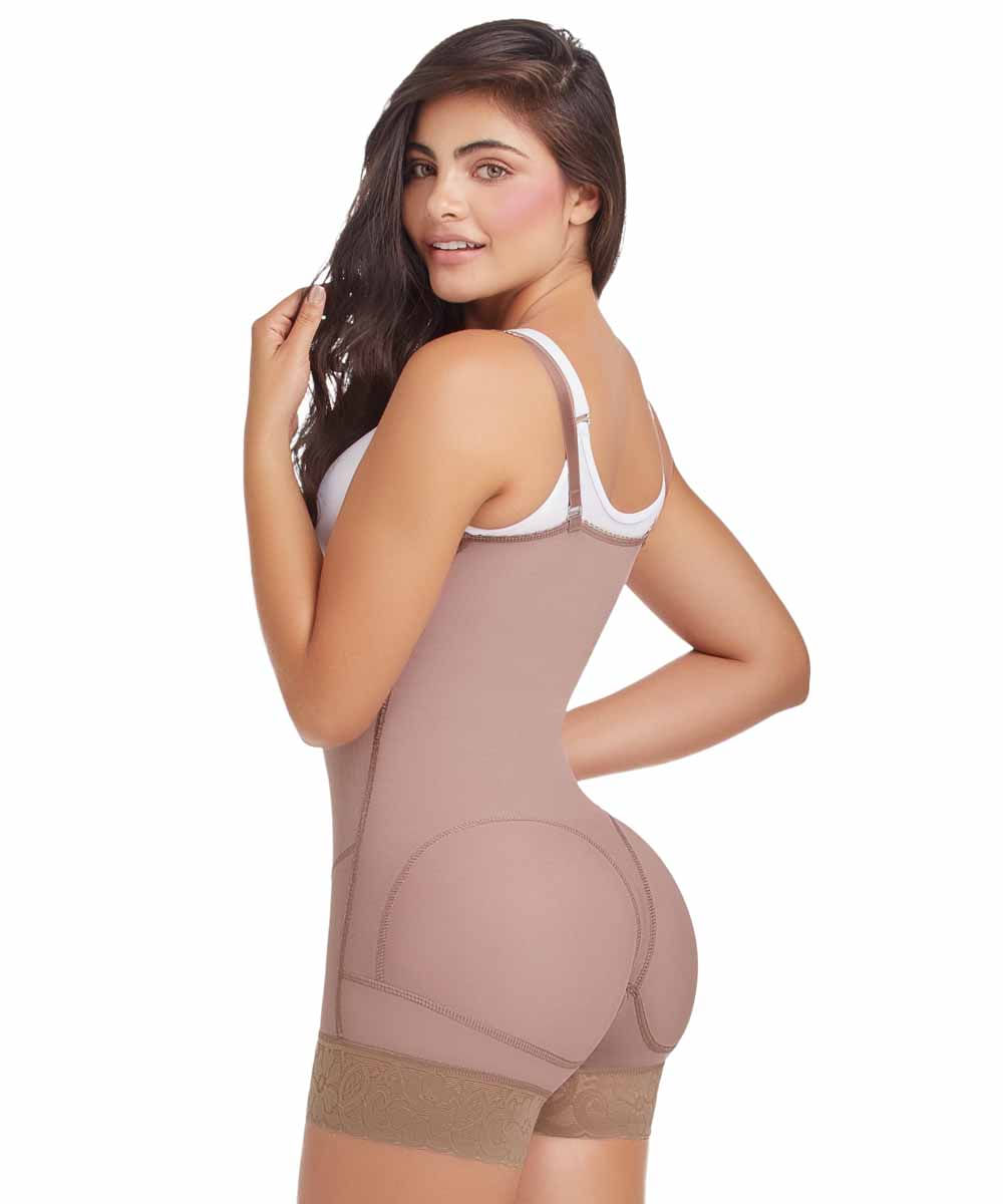 Mid-glute garment, strapless with side zipper