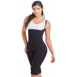 Knee-length post-surgical girdle with lumbar support and high compression