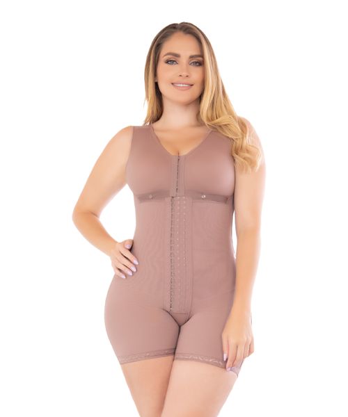 High Compression Mid-Thigh Post-Surgical Girdle with Bra