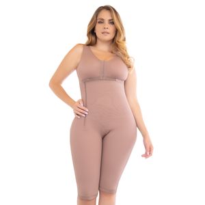 High Compression Knee-Length Girdle with Side Zipper for Post-Surgery