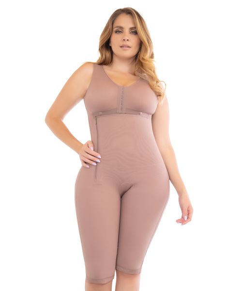 High Compression Knee-Length Girdle with Side Zipper for Post-Surgery