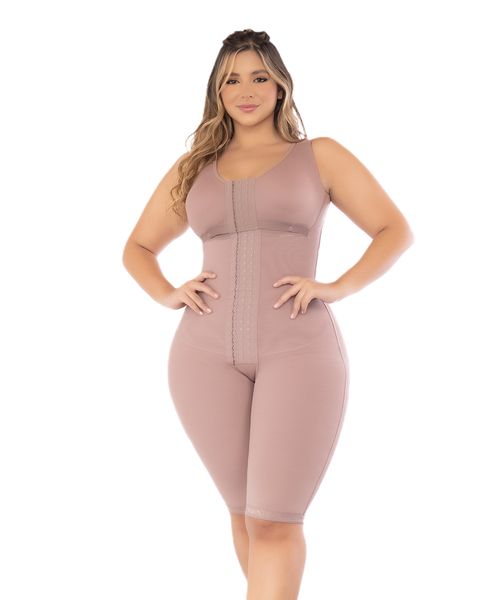 Post-surgical High Compression Girdle with Bra, Knee-Length