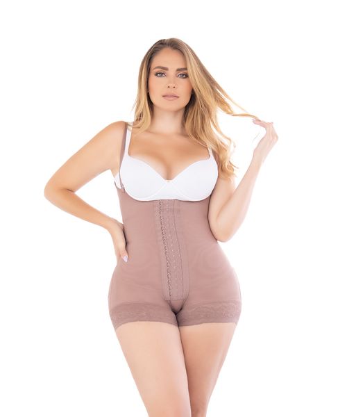 High Compression Short Girdle with Hooks and Double Abdominal Reinforcement