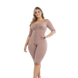 High-compression post-surgical girdle with snap closure and full coverage
