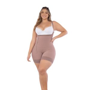 Post-surgical shaping girdle mid-thigh with open bust and support